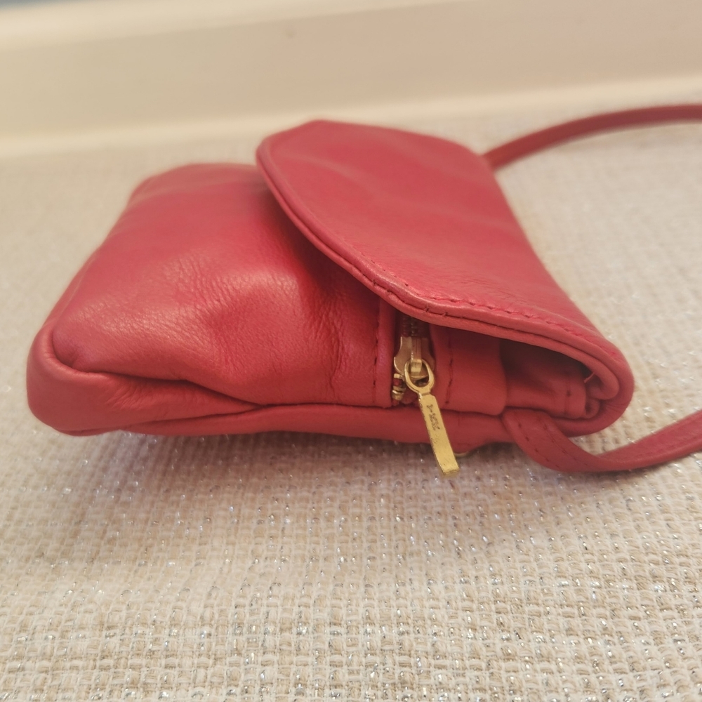 SOLD Red Leather Mini Small Crossbody Bag - Picture 15 of 16